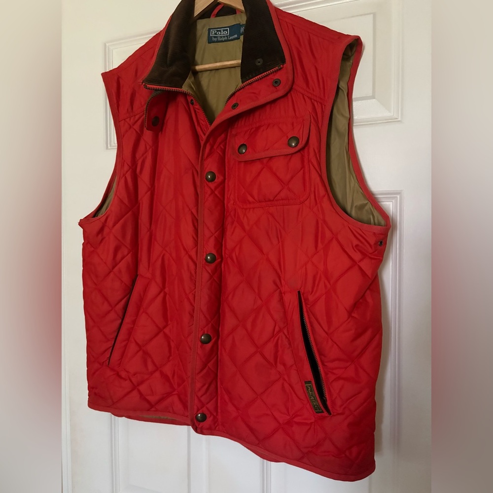 Ralph Lauren Quilted Orange Vest - Sz L